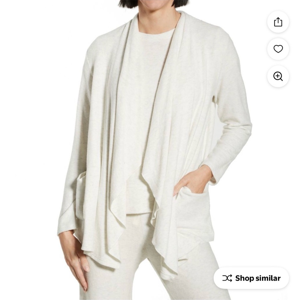 2 for $20: La Cera oat open lounge comfort cascade Cardigan - L